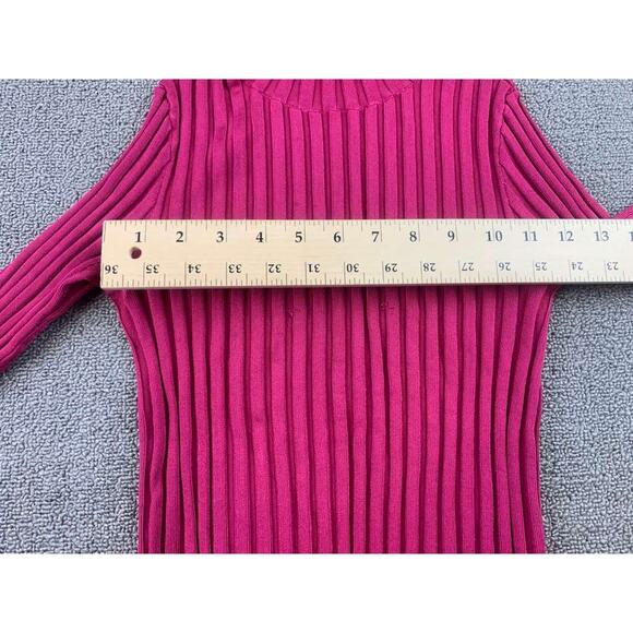 Veronica Beard Nellie Turtleneck Top Sweater XS Pink Ribbed Long Sleeve Pullover - Picture 5 of 7